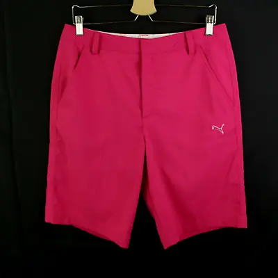 PUMA Cell Mens Golf Shorts Size 32 Flex Tech Wicking Pink • $20.99