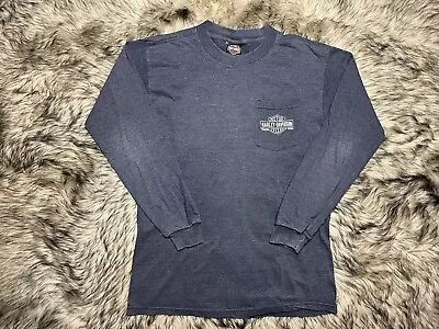 VTG Y2K Harley Davidson Motorcycles Biker Grey Long Sleeve T-Shirt Adult Size M • $13.99