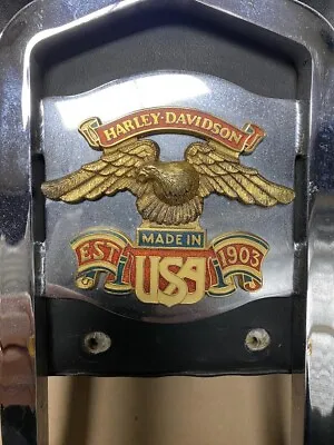 Vintage Harley Davidson Sissy Bar Back Rest Made In The USA Golden Eagle Logo • $125