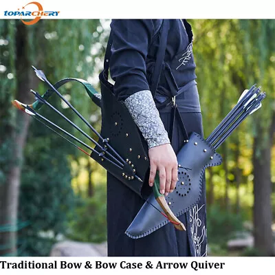 Handmade Horse Bow Set Traditional Archery Recurve Bow Hunting 20-50lbs & Bag • $80.93