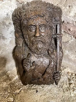 £47 • Buy 17th Century Oak Carving Of A Saint Holding  A Cross And Hand