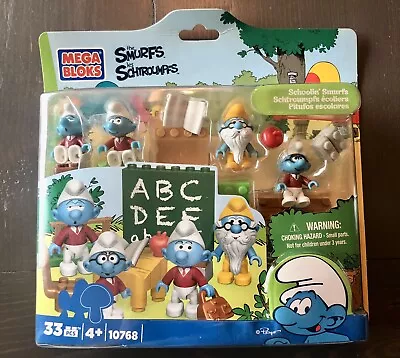 Mega Bloks Schoolin' Smurfs Building Blocks And Figure Set 33 Pcs 2013 • $29.99