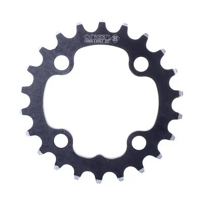 ORIGIN8 Alloy Ramped64mm 4-bolt 22T Non Ramped Black/Silver Chainring • $25.92