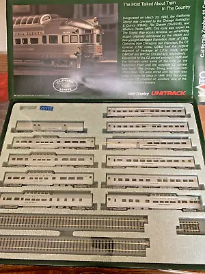 CALIFORNIA ZEPHYR - SILVER STREAK -11 Car Set - N Scale - KATO  NEW RTR OOP RARE • $599.95