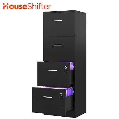 4 Drawer Filing Cabinet 52  Tall Vertical Lockable Letter A4 File Office Storage • $132.69