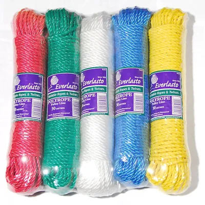 Everlasto 50m Polyrope Pulley Line Red Green White Blue Yellow 4mm Polypropylene • $49.95