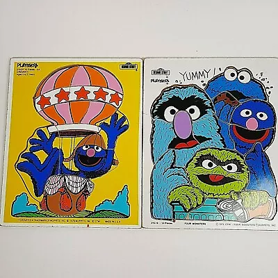 Playskool Sesame Street Puzzles 315-18 & 315-21 Grover & Four Monsters Vintage • $18.25