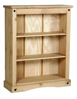 Bookcase Display Storage Shelving Unit & 2 Shelves Corona Solid Waxed Light Pine • £95.99