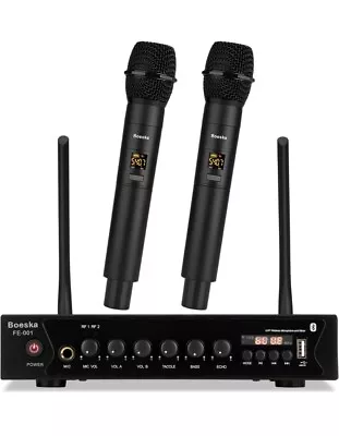 Wireless Microphone System 262Ft Range UHF Dual Cordless Handheld Mic Set For H • $79