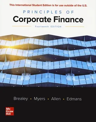 £30 • Buy Principles Of Corporate Finance 14th Edition 2022 Richard Brealey Myers Allen
