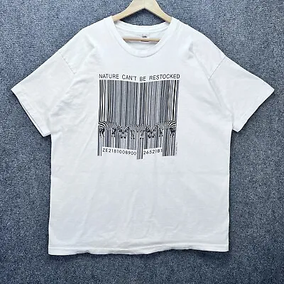 Vintage Nature Shirt Mens 2XL White 90s Zebra Barcode Cant Be Restocked USA • $35.95