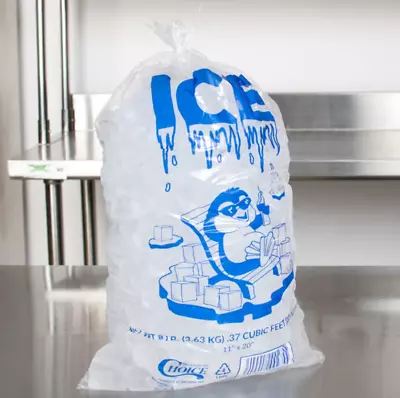 2000 CASE 8 Lb Clear Plastic Ice Bag Machine Commercial Barcode 8lb Bags Blue • $142.95