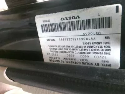 Automatic Transmission FWD Without Turbo Fits 03-04 VOLVO 60 SERIES 1167599 • $350