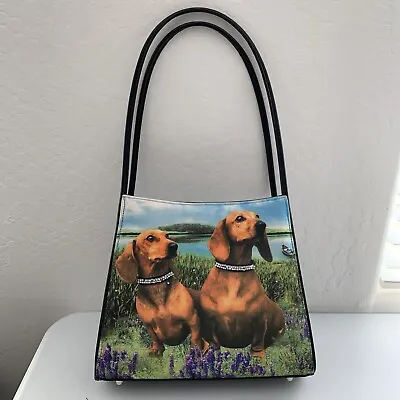 DACHSHUND  Purse  W/Rhinestone Bling - 9 1/2  High X 11  Wide • $25.49