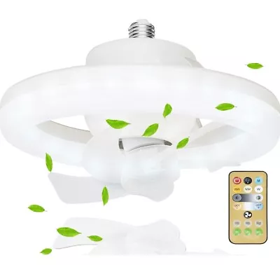 Mini Circulator Ceiling Fan Bulb 10 In Oscillating Fan With 3 Speeds E26 Base  • $38