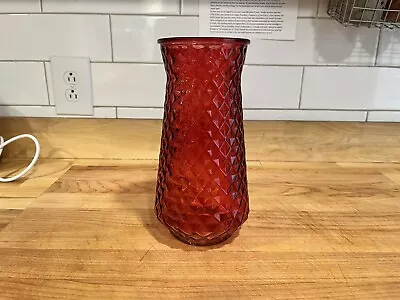 Paula Deen DPS Ruby Red Glass Vase Decorative 9” Tall • $4.99