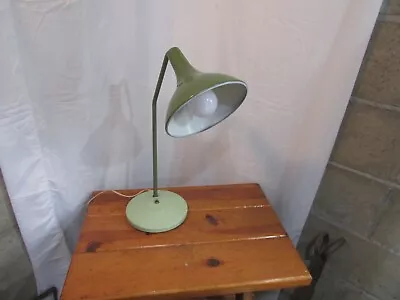 Desk Lamp Mid-Century 1960s Avocado Green Adjustable Shade • $32.95