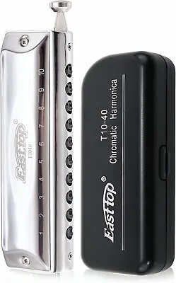 EASTTOP Chromatic Harmonica Key Of C 10Hole 40Tone Professional Mouth Organ Gift • $29.69