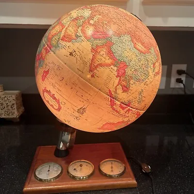 Vintage  Light Up Globe   1980s Glow Scan-Globe Weather Station Made In Denmark • $90