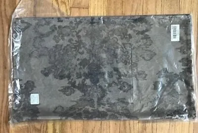 $49.50 • Buy Frontgate Desmond Damask Pillow Cover Charcoal Grey Lumbar 13x22 Velvet Claudine