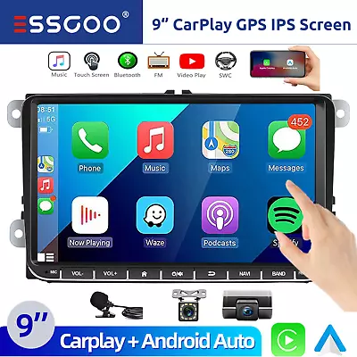 DVR+ Apple CarPlay 9  Android 13 Car Stereo Radio GPS USB For VW Golf MK5 6 Polo • $112.28