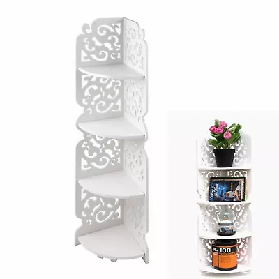 4-Tier Bathroom Floor Cabinet White Storage Cabinet Corner Shelf Space Saving AU • $39