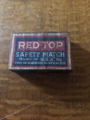 Old Red Top Match Box Vintage Safety Matches USA Diamond Matchbox Label • $16