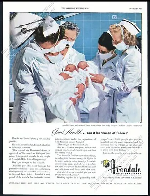 1947 Sylacauga Alabama Drummond Fraser Hospital Nurse Twin Baby Vintage Print Ad • $9.99