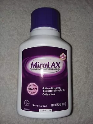 Miralax Laxative 8.3 Oz. Bottle ~ Constipation Relief Unflavored 14 Doses • $5.95