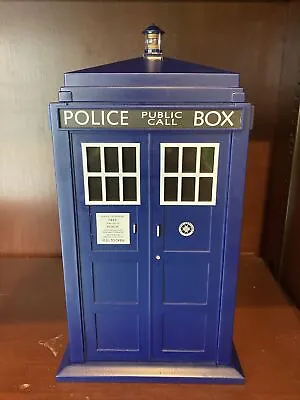 $19.99 • Buy 2004 ZEON Doctor Who Plastic Light/Sound Tardis Police Call Box Cookie Jar WORKS