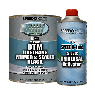 DTM 2.1 Voc Black Urethane Primer & Sealer Gallon Kit 4:1 Mix SS-2000B/SMR-222 • $141.55