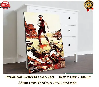 Lawman Vintage Western Cowboy Movie Large CANVAS Art Print Gift A0 A1 A2 A3 A4 • £63