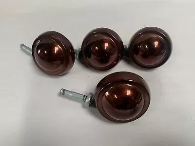  4  Vtg Shepherd Bronze Color Metal Swivel Ball Furniture Wheel Caster VGC (A12) • $44.95