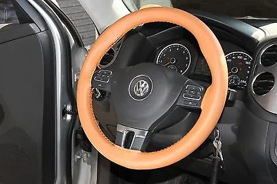 Brown Orange Style PVC Leather Steering Wheel Wrap W/Needle Thread 43004d Size M • $23.32