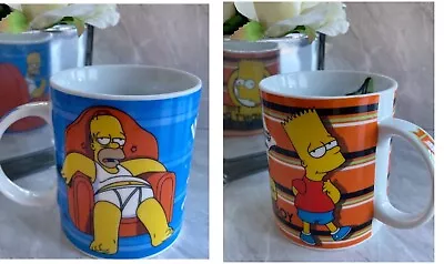 Two Simpsons Drinking Mugs Tea Coffee 2004 20th Century Fox 2 Mugs • £9.97