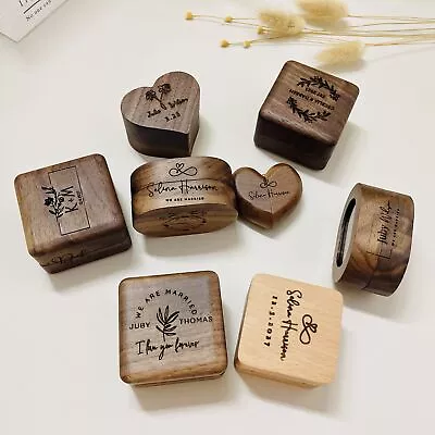 Personalized Wedding Ring Box Anniversary Promise For Men Women Wife Husband • £13.19