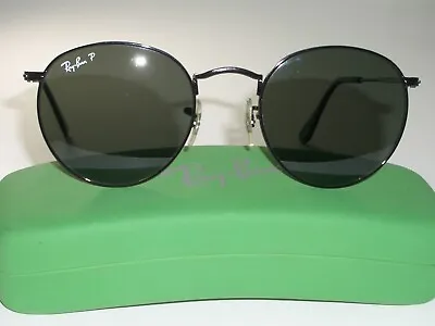 RAY BAN RB3447 50 21 145 POLARIZED LENS ROUND METAL AVIATOR SUNGLASSES W/CASE • $332.17