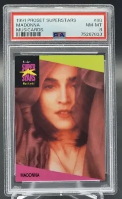 MADONNA - 1991 Pro Set Superstars Musicards #68 Madonna PSA 8 🔥 Rare • $75