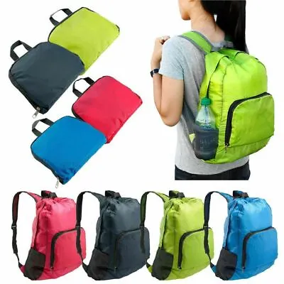 Rucksack Backpack Small 20L Folding Waterproof Light Bag Camping Hiking Walking • £5.99