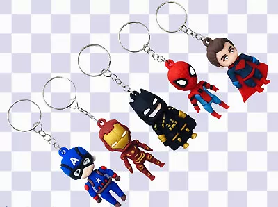 Keyrings Superman Batman Spiderman Iron Man Captain America Marvel KeyChain • £3.09