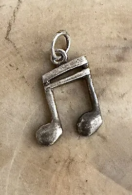 Cute Vintage 925 Sterling Silver ROC 16th Notes Music Bracelet Charm Pendant • $25