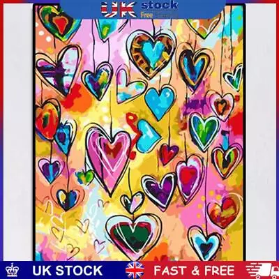 Painting By Numbers Kit DIY Love Heart Canvas Oil Art Picture Home Wall Decor • £9.19