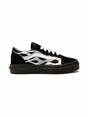 Vans Old Skool Metallic Flame Black Pre School Kids Skate Shoes • $39.95