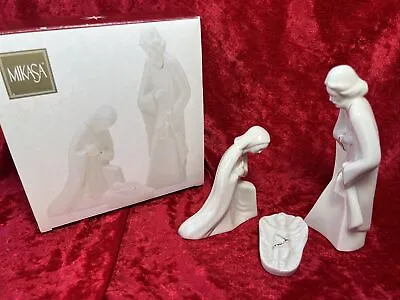 Mikasa 3-Pc Nativity Set ~Christmas Gold Trim O Holy Night Jesus Mary Joseph • $22.99