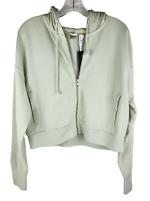 Levis Hoodie Womens Large Light Green Sweater Crop Fleece Gym Sweatshirt • $19.88