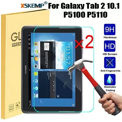 £2.84 • Buy 2x Clear Screen Protector Samsung Galaxy Tab 2 10.1 P5100 P5110 TEMPERED GLASS