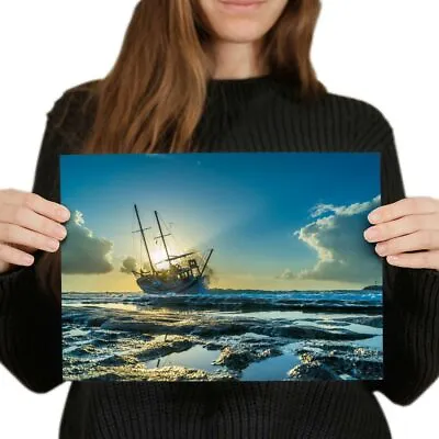 £4.99 • Buy A4 - Pirate Shipwreck Sea Ship Sailing Poster 29.7X21cm280gsm #14547