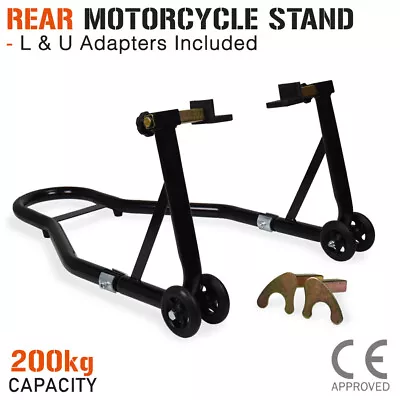 $49 • Buy Motorcycle Stand REAR Motorbike Lift Heavy Duty Paddock Carrier Fork Bike Hoist