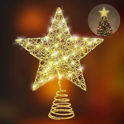 Christmas Star Tree Topper LED Light Battery Powered Treetop Decor XMAS Gift • $21.82
