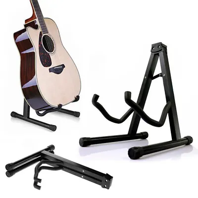 $17.99 • Buy Folding Guitar Stand Floor Rack Electric Acoustic Bass Gig Holder AU